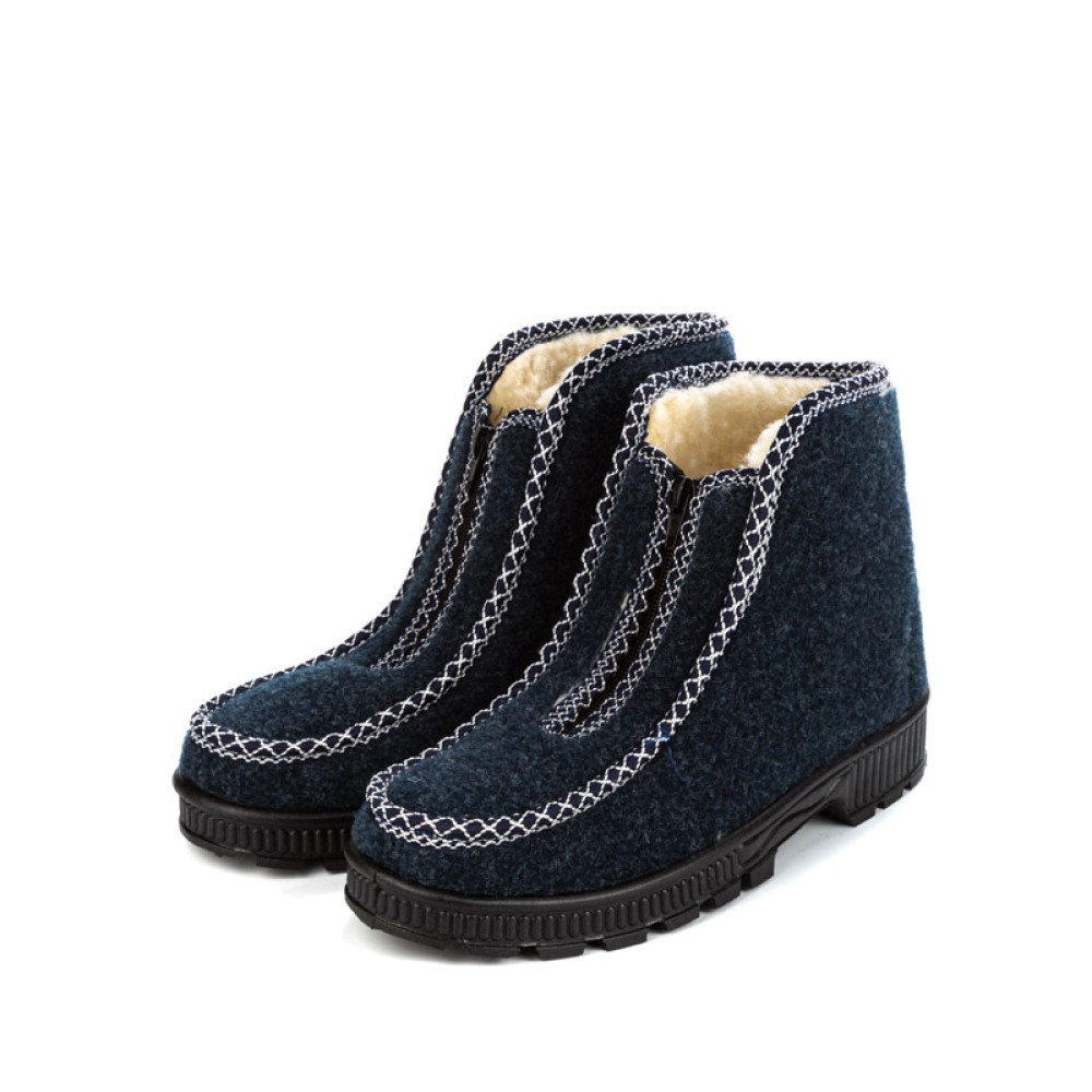 Ботинки-бурки женские из сукна на молнии цвет синий