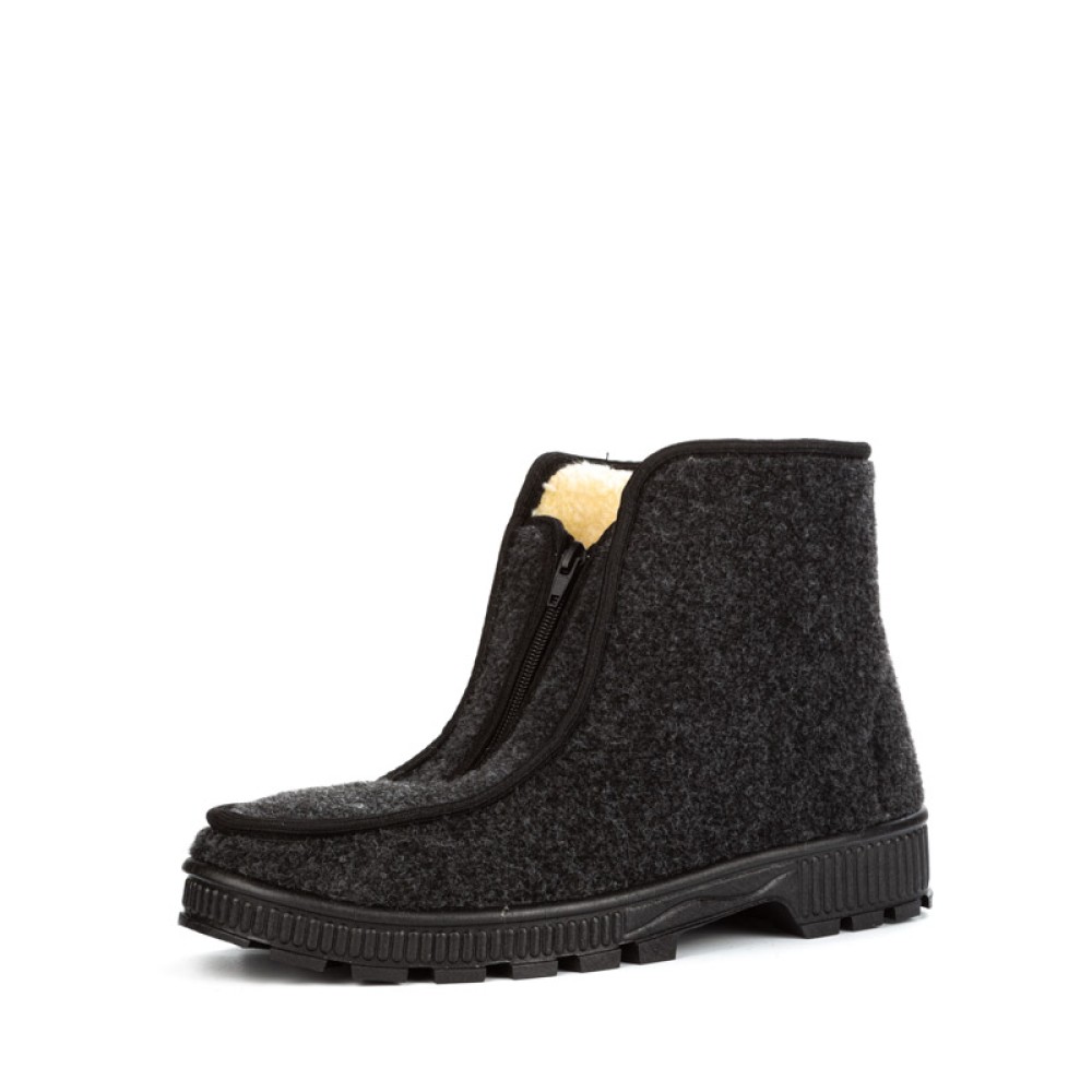 Ботинки-бурки мужские из сукна на молнии цвет чёрный