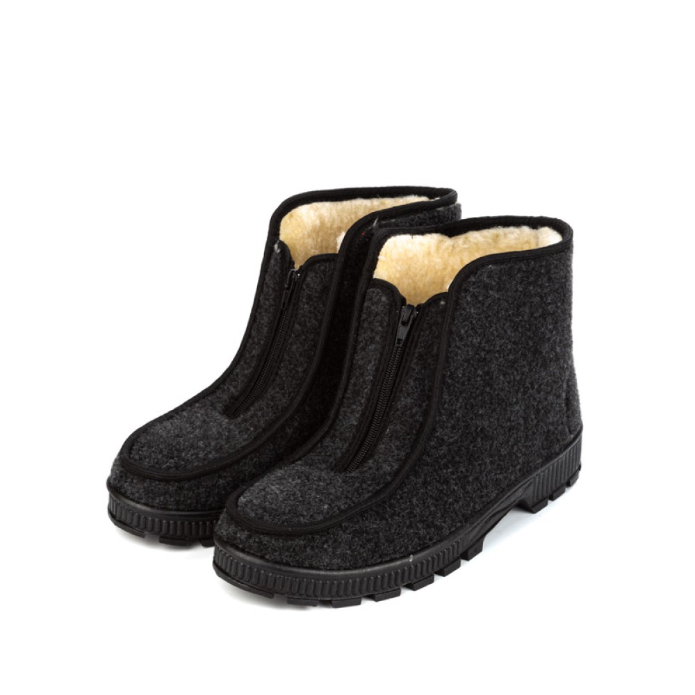 Ботинки-бурки мужские из сукна на молнии цвет чёрный