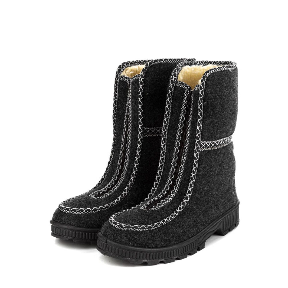 Сапоги-бурки женские из сукна на молнии цвет чёрный