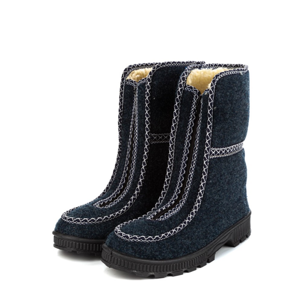 Сапоги-бурки женские из сукна на молнии цвет синий