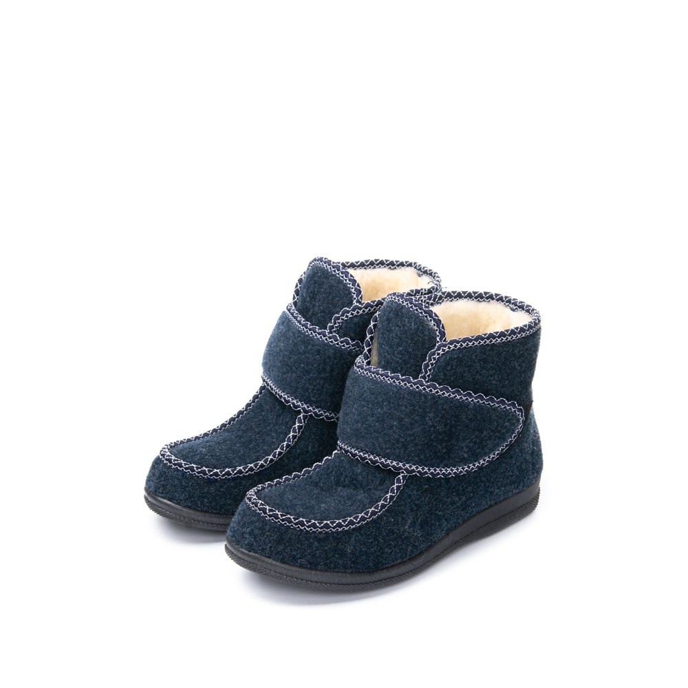 Ботинки-бурки женские из сукна на липучке цвет синий