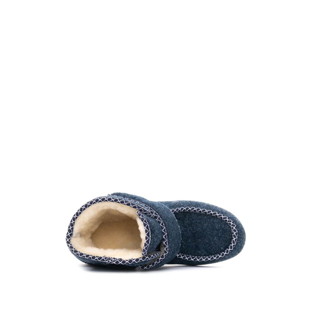 Ботинки-бурки женские из сукна на липучке цвет синий